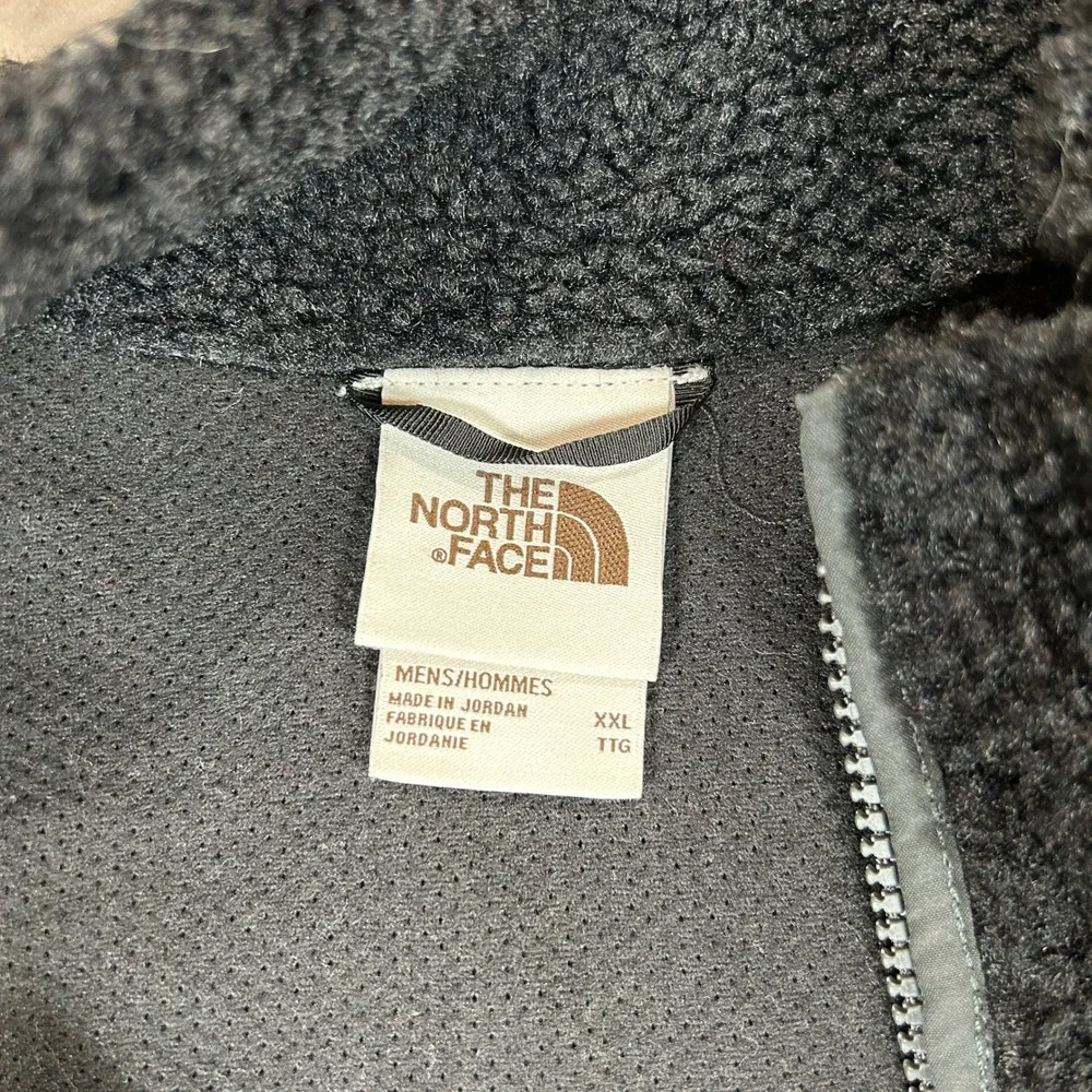 The North Face Mens XXL Black Sherpa Fleece 1/4 Zip Pullover Anorak Jacket